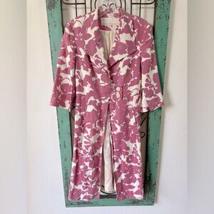 RARE Cooper by Trelise Statement Coat | Vintage-Inspired Pink Ivory linen. Sz 6